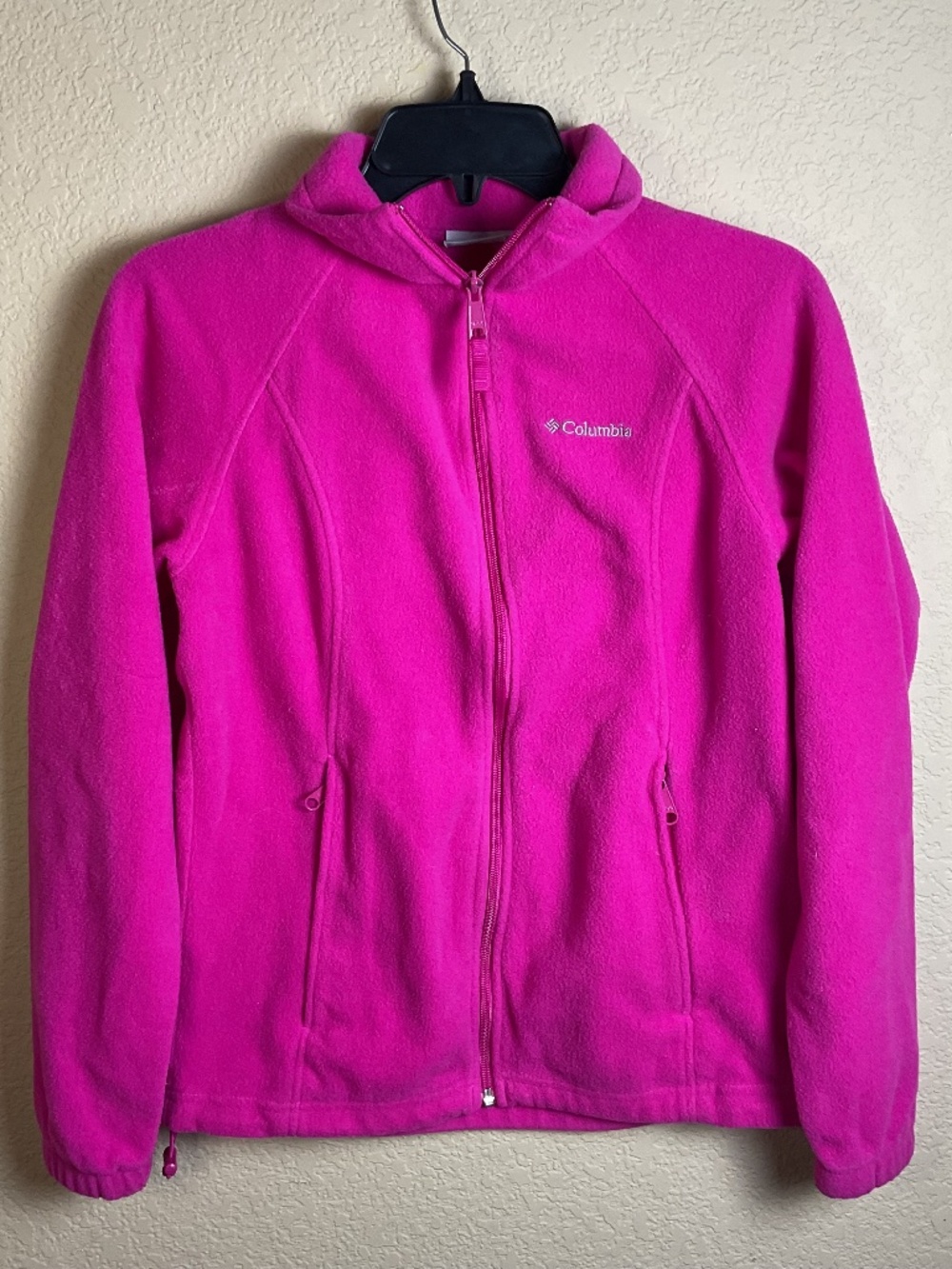 Columbia Womens Magenta Pink Fleece Full Zip Jacket Fall Outdoors Activewear